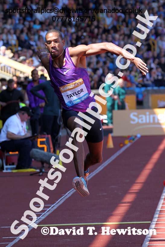 Christian Taylor (USA) mens triple jump, IAAF Diamond League, Birmingham. Photo: David T. Hewitson/Sports for All Pics